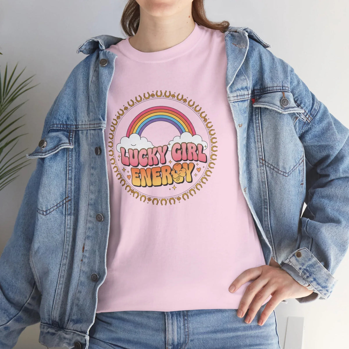 Lucky Girl Energy Retro Rainbow T-Shirt - underthestarsbabe