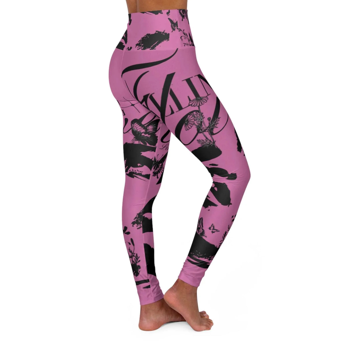 Falling In Love High Waisted Yoga Leggings (AOP) - underthestarsbabe