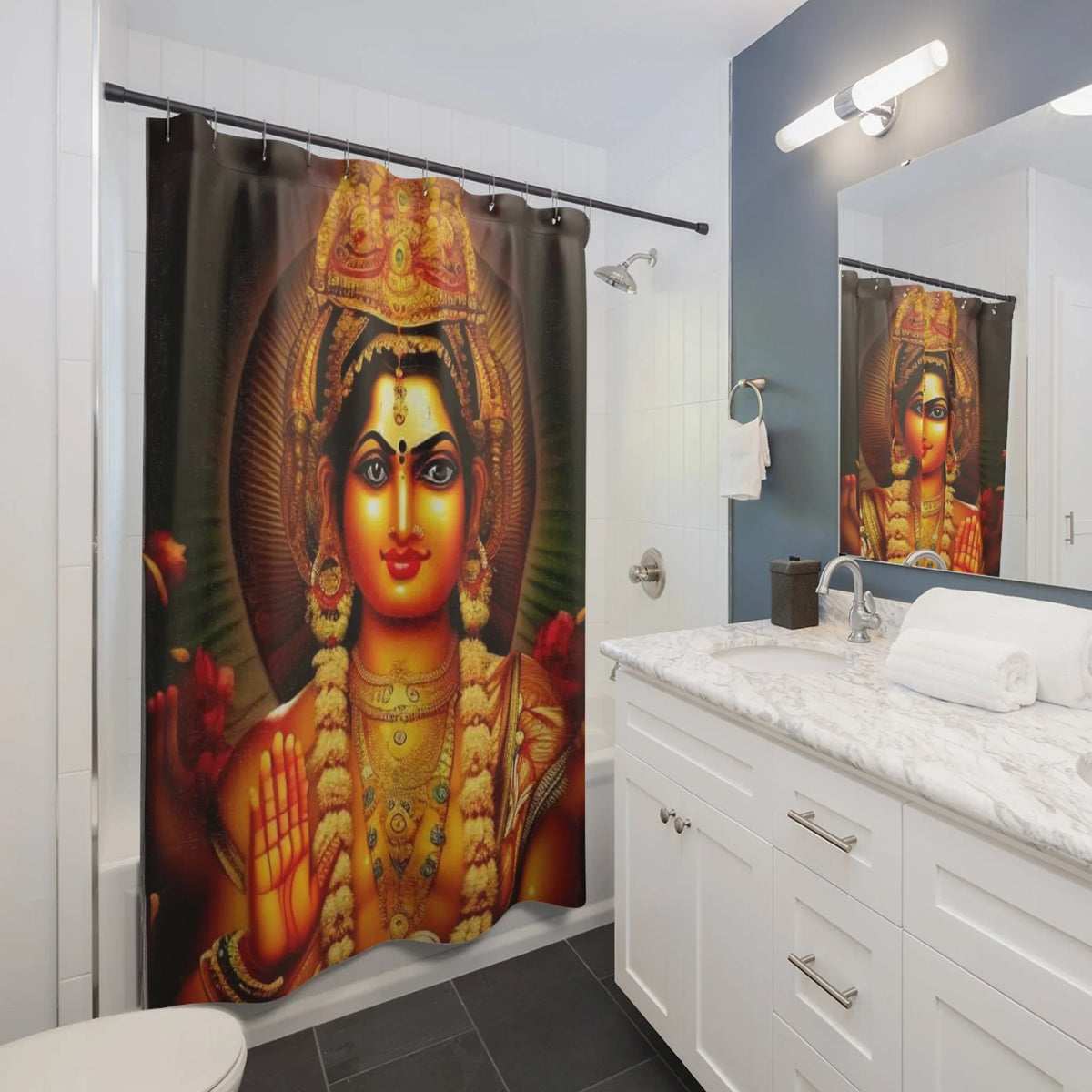 Lakshmi Design Shower Curtain - Elegant & Mystical - Under the Stars Babe - underthestarsbabe