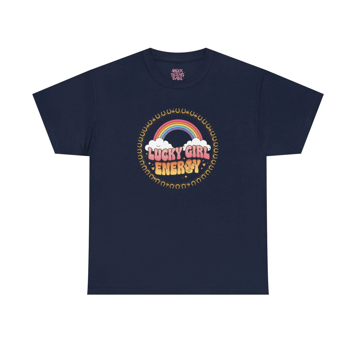 Lucky Girl Energy Retro Rainbow T-Shirt - underthestarsbabe
