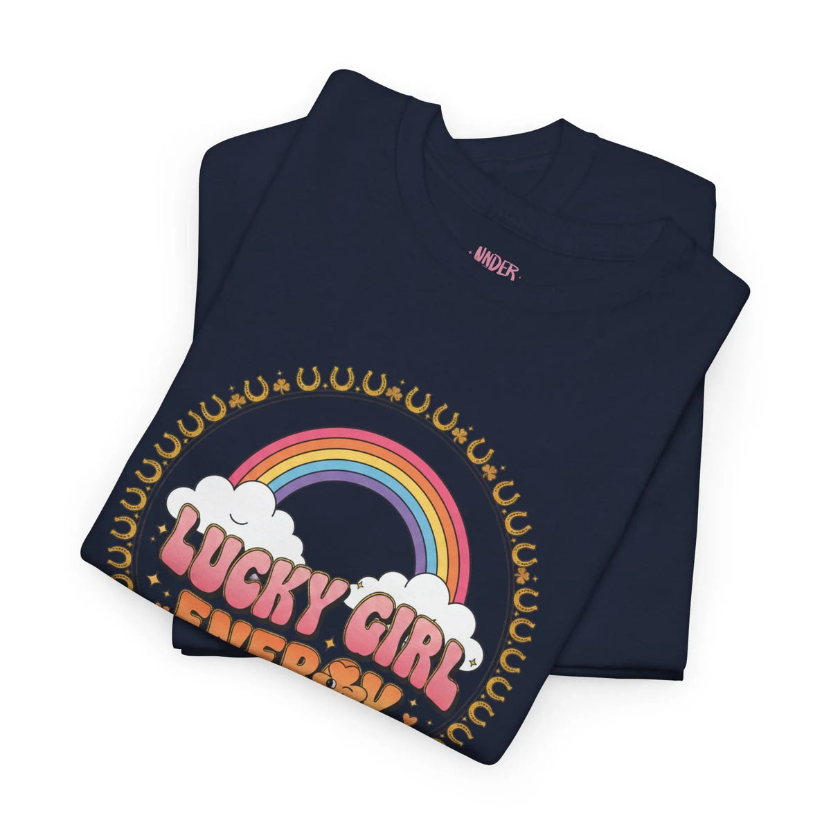 Lucky Girl Energy Retro Rainbow T-Shirt - underthestarsbabe