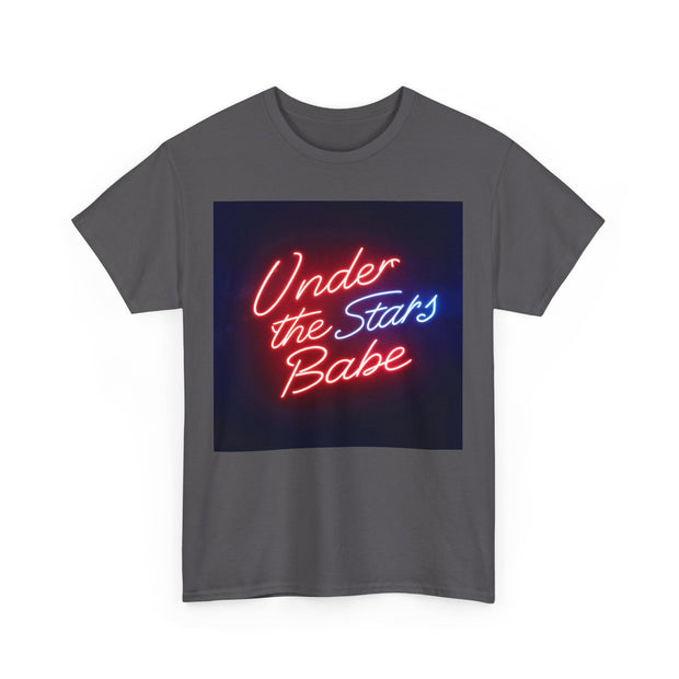 Neon Under the Stars Babe Heavy Cotton Tee - Bold & Trendy