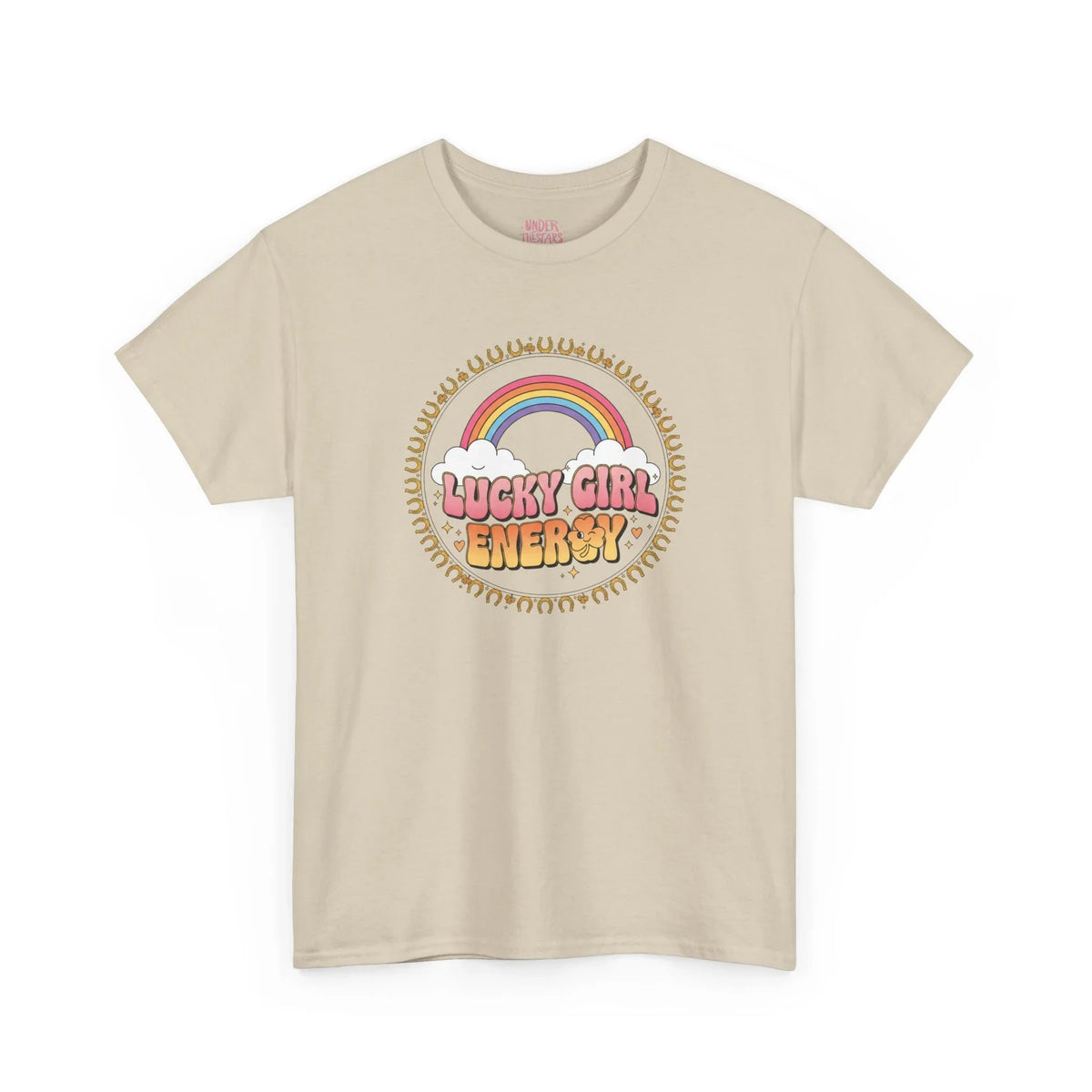 Lucky Girl Energy Retro Rainbow T-Shirt - underthestarsbabe