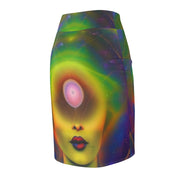 Space Vibrant Women's Pencil Skirt, Psychedelic Fashion Skirt, Statement Skirt, Unique Pencil Skirt, Gift for Her, Party Wear