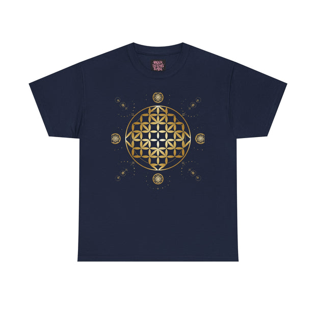 Gold Flower Of Life Unisex Graphic Tee