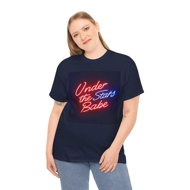 Neon Under the Stars Babe Heavy Cotton Tee - Bold & Trendy