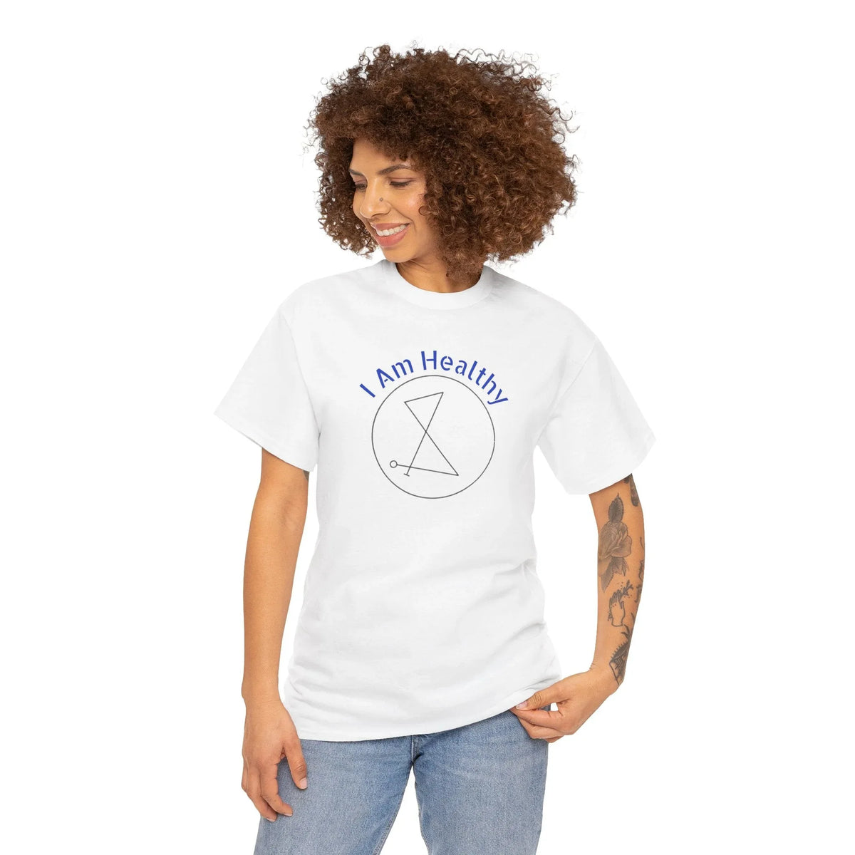 I AM Healthy Sigil Healing T-Shirt — Spiritual Wellness Tee - underthestarsbabe