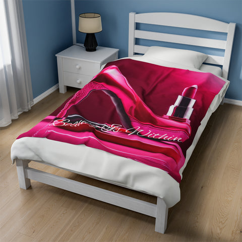 Beauty is Within Velveteen Plush Blanket - Elegant & Cozy - Under the Stars Babe