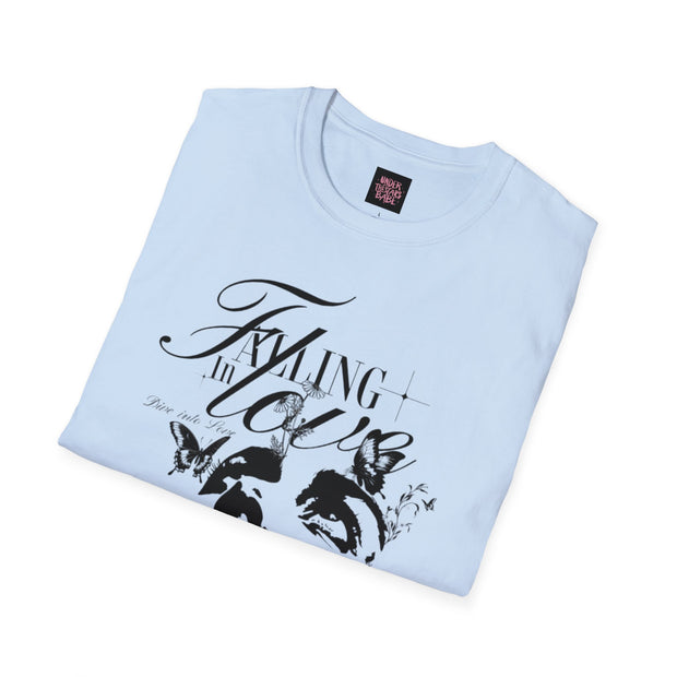 Falling in Love Unisex Softstyle T-Shirt - Romantic & Soft - Under the Stars Babe