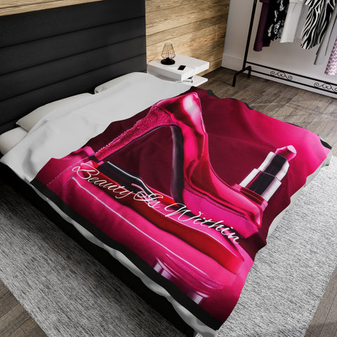 Beauty is Within Velveteen Plush Blanket - Elegant & Cozy - Under the Stars Babe