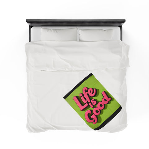 Life is Good Velveteen Plush Blanket - Warm & Inspiring - Under the Stars Babe