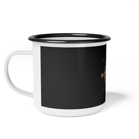 Enamel Camp Cup - Flower Of Life Design | For Camping and Coffee Lovers