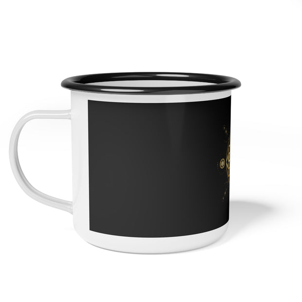 Enamel Camp Cup - Flower Of Life Design | For Camping and Coffee Lovers