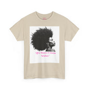 Afro Kisses & Cocoa Wishes Tee | Unisex Heavy Cotton T-Shirt for Black History Month, Celebrations, Diversity, Gift for Her