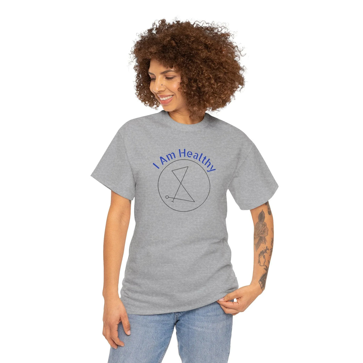 I AM Healthy Sigil Healing T-Shirt — Spiritual Wellness Tee - underthestarsbabe