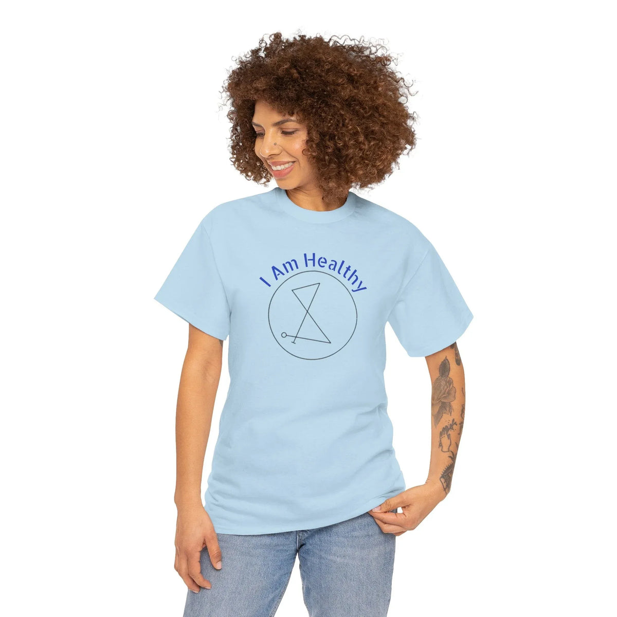 I AM Healthy Sigil Healing T-Shirt — Spiritual Wellness Tee - underthestarsbabe