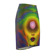 Space Vibrant Women's Pencil Skirt, Psychedelic Fashion Skirt, Statement Skirt, Unique Pencil Skirt, Gift for Her, Party Wear