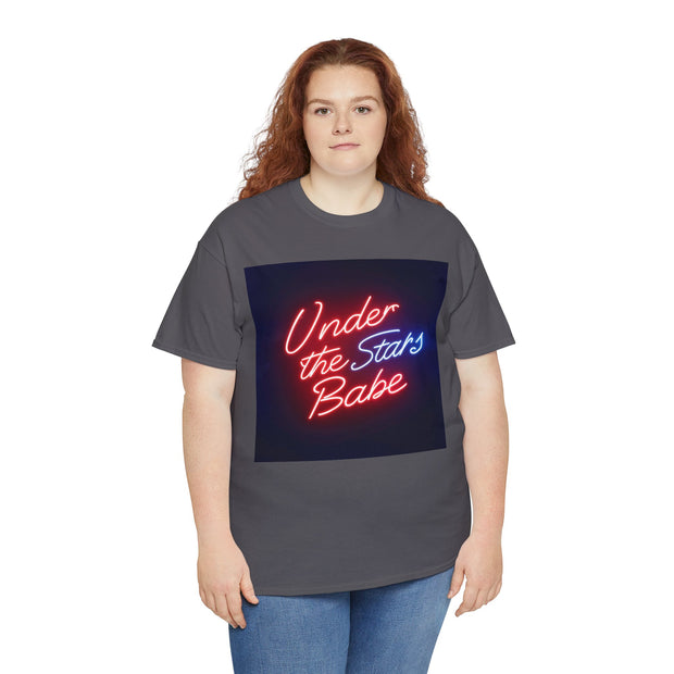 Neon Under the Stars Babe Heavy Cotton Tee - Bold & Trendy