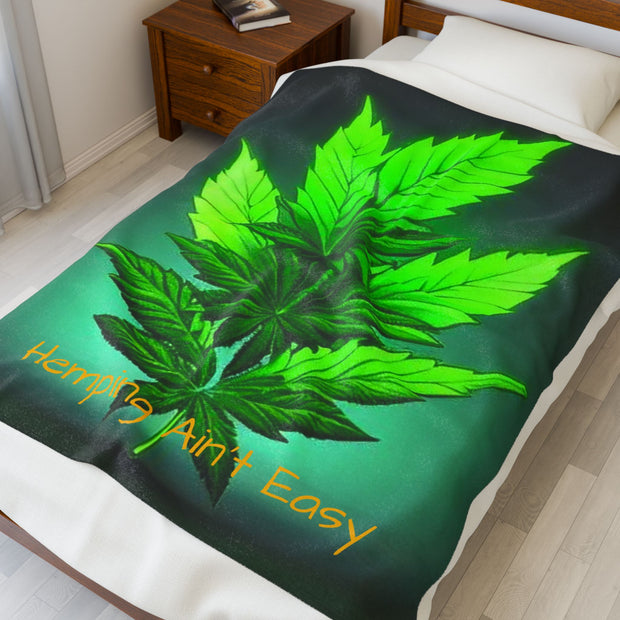 Hemping Ain’t Easy Velveteen Plush Blanket
