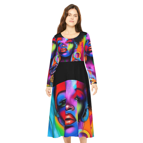 The Kenzie Black Lady Long Sleeve Dance Dress - Under The Stars Babe