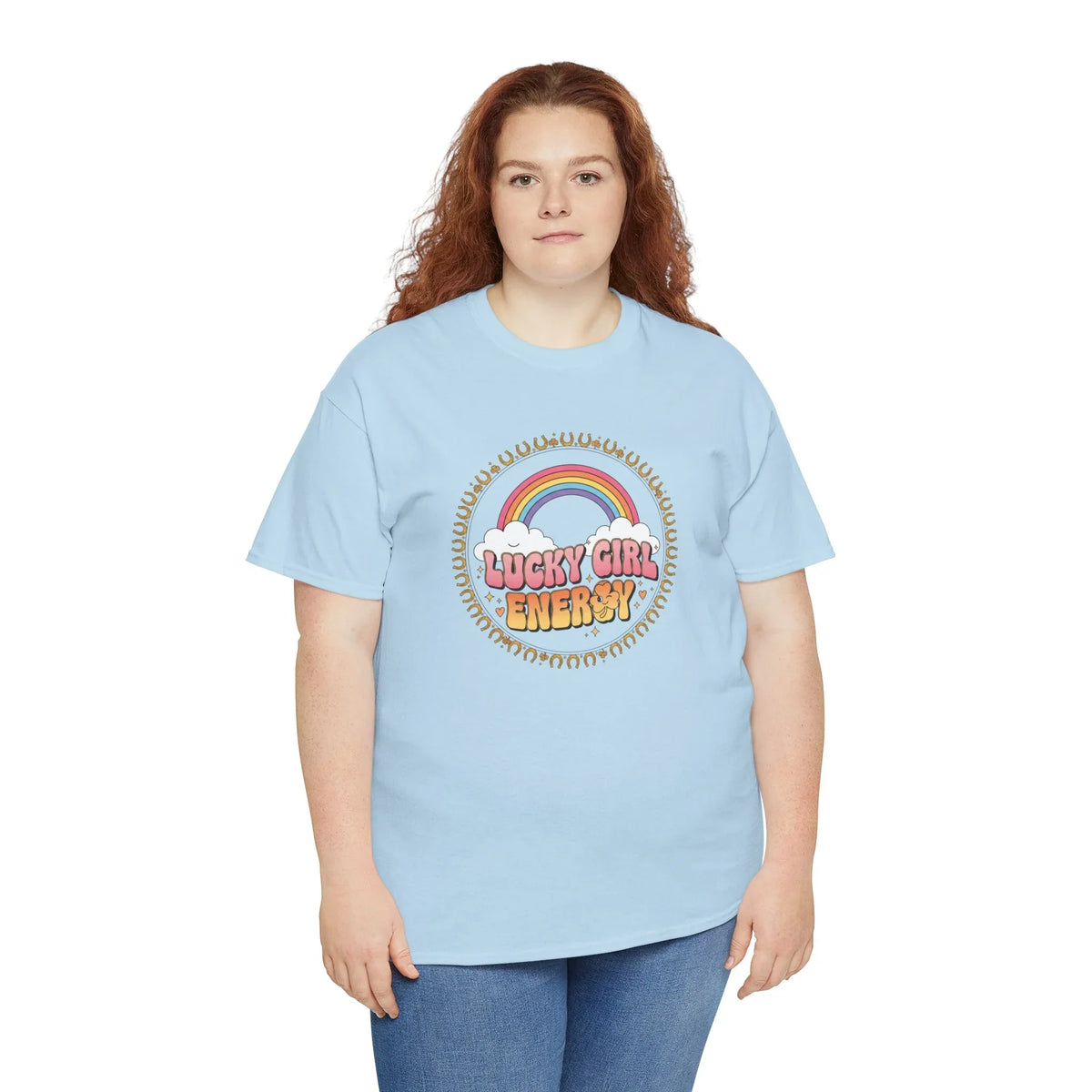 Lucky Girl Energy Retro Rainbow T-Shirt - underthestarsbabe