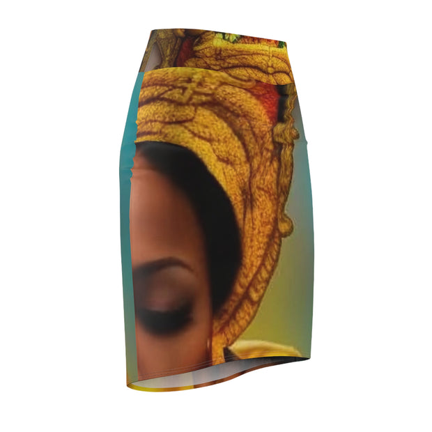 Queenie Vibrant Pencil Skirt