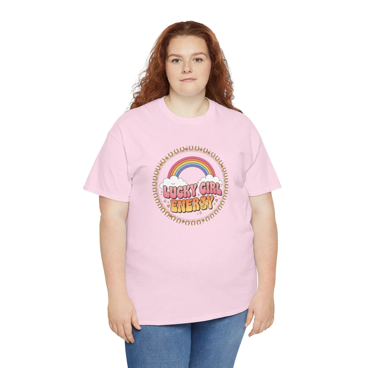 Lucky Girl Energy Retro Rainbow T-Shirt - underthestarsbabe