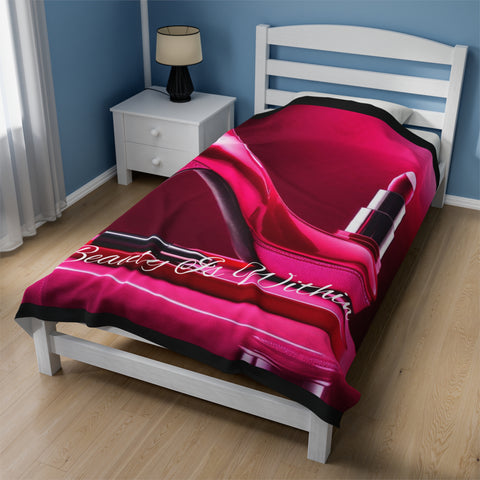 Beauty is Within Velveteen Plush Blanket - Elegant & Cozy - Under the Stars Babe