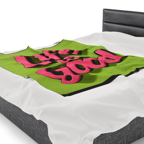 Life is Good Velveteen Plush Blanket - Warm & Inspiring - Under the Stars Babe