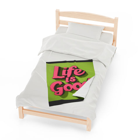 Life is Good Velveteen Plush Blanket - Warm & Inspiring - Under the Stars Babe