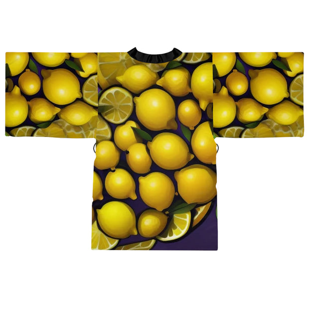 Lemons Long Sleeve Kimono Robe - Bright & Trendy - Under the Stars Babe
