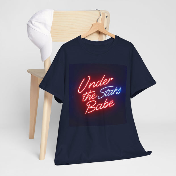 Neon Under the Stars Babe Heavy Cotton Tee - Bold & Trendy