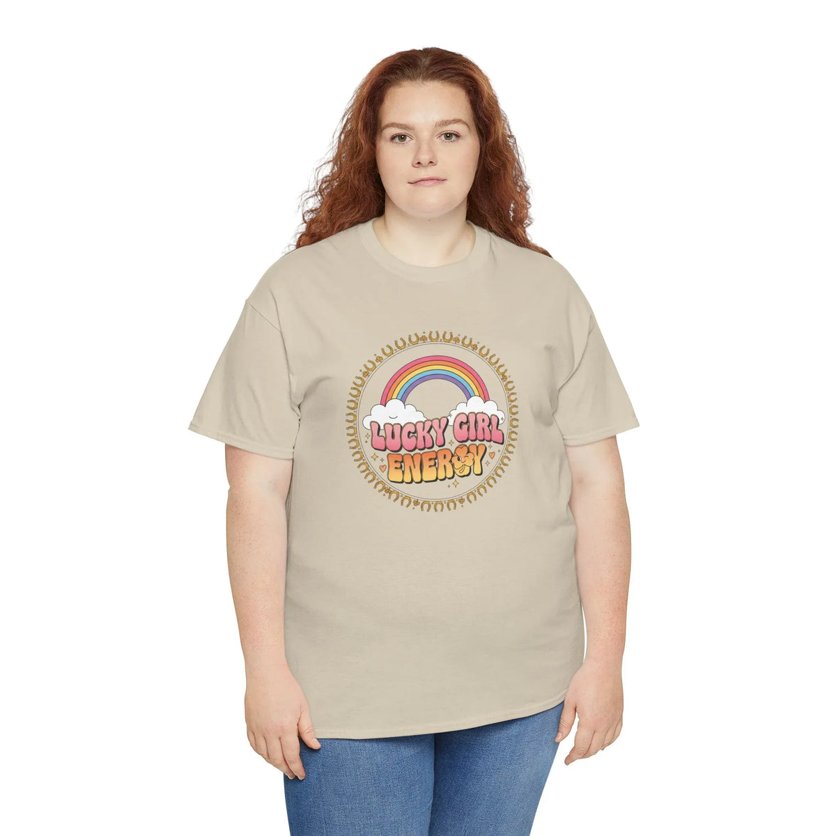 Lucky Girl Energy Retro Rainbow T-Shirt - underthestarsbabe