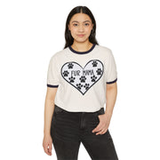 Fur Mama Ringer T-Shirt - Perfect Gift for Pet Lovers, Animal Lover Apparel, Fun Dog Mom Shirt, Cute Pet Lover Gift, Heart Design Tee