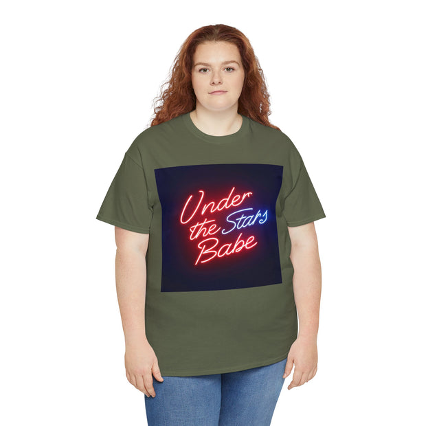 Neon Under the Stars Babe Heavy Cotton Tee - Bold & Trendy