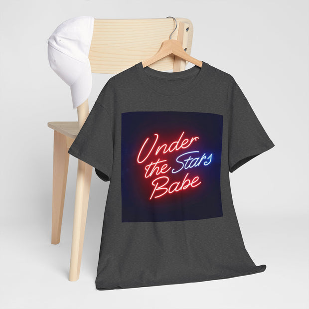 Neon Under the Stars Babe Heavy Cotton Tee - Bold & Trendy