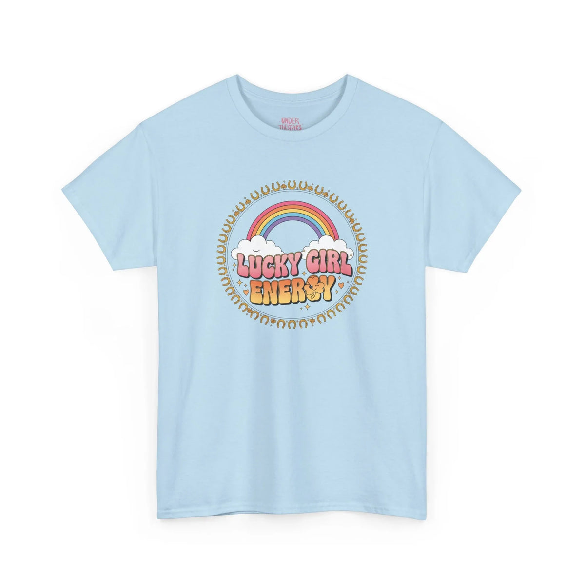 Lucky Girl Energy Retro Rainbow T-Shirt - underthestarsbabe
