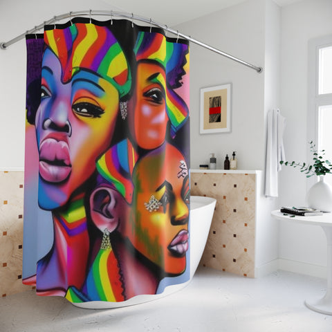 Sisterhood Polyester Shower Curtain - Bold & Unique - Under the Stars Babe