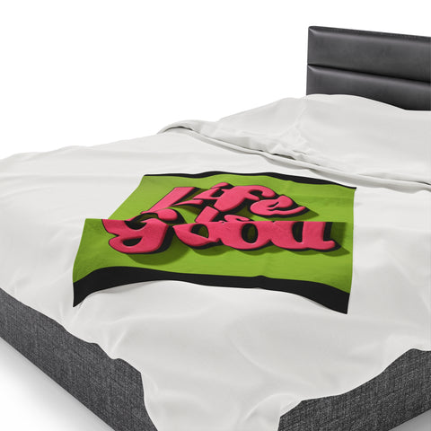 Life is Good Velveteen Plush Blanket - Warm & Inspiring - Under the Stars Babe