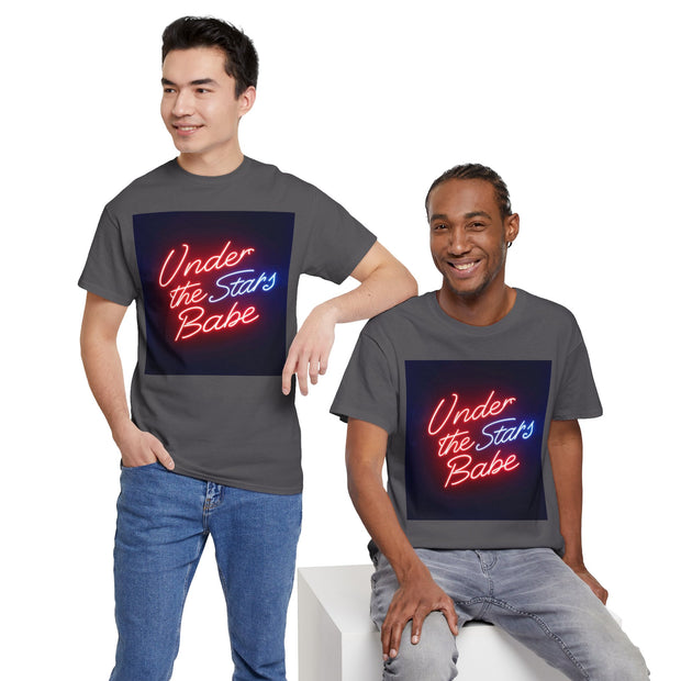 Neon Under the Stars Babe Heavy Cotton Tee - Bold & Trendy