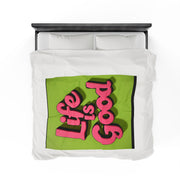 Life is Good Velveteen Plush Blanket - Warm & Inspiring - Under the Stars Babe