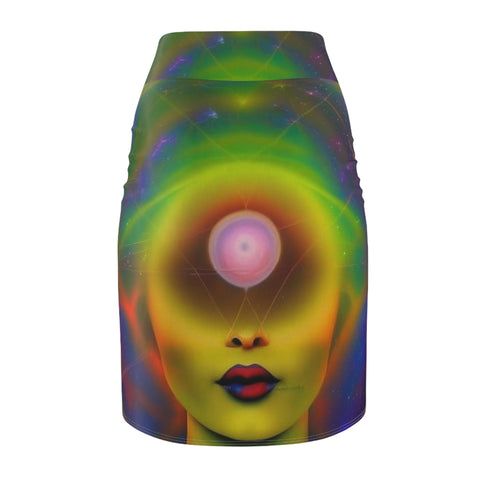 Space Vibrant Women's Pencil Skirt, Psychedelic Fashion Skirt, Statement Skirt, Unique Pencil Skirt, Gift for Her, Party Wear