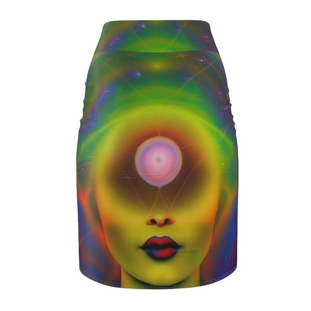 Space Vibrant Women's Pencil Skirt, Psychedelic Fashion Skirt, Statement Skirt, Unique Pencil Skirt, Gift for Her, Party Wear
