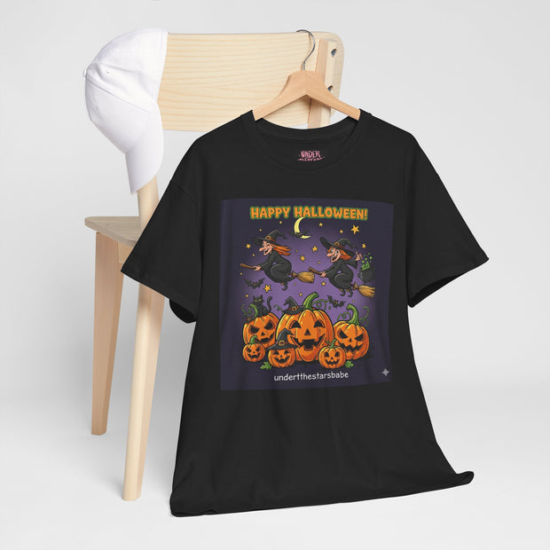 Unisex Halloween Tee, Fun Halloween Shirt, Pumpkin Graphic Tee, Witch Design Shirt, Spooky Season Apparel, Halloween Gift
