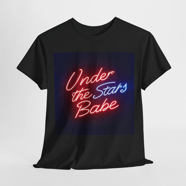 Neon Under the Stars Babe Heavy Cotton Tee - Bold & Trendy