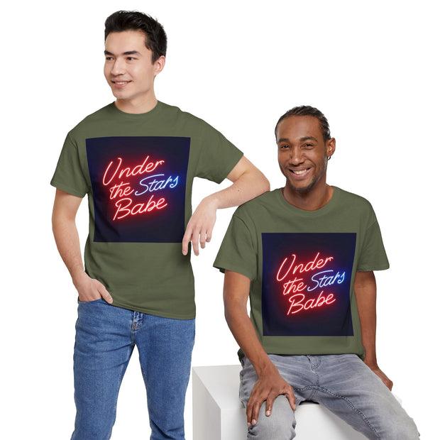 Neon Under the Stars Babe Heavy Cotton Tee - Bold & Trendy