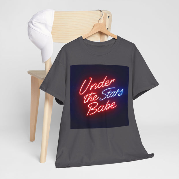Neon Under the Stars Babe Heavy Cotton Tee - Bold & Trendy
