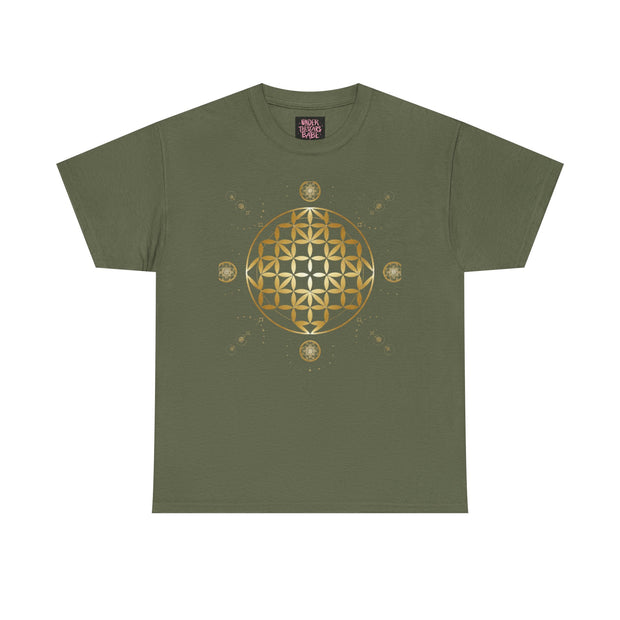 Gold Flower Of Life Unisex Graphic Tee