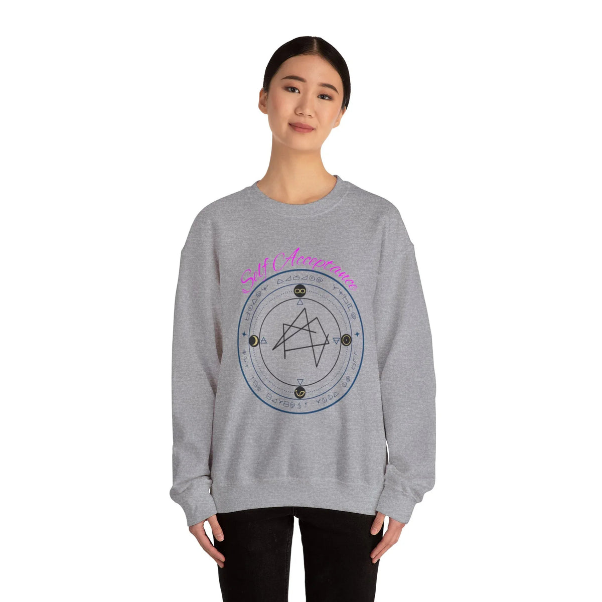 I Choose to Fully Accept Myself Sigil Crewneck Sweatshirt - underthestarsbabe
