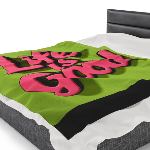 Life is Good Velveteen Plush Blanket - Warm & Inspiring - Under the Stars Babe